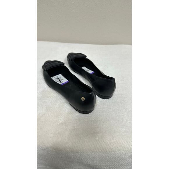 AGL Black Leather Pointed Toe Ballet Flats - Picture 2 of 8